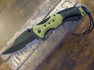 3.5" Blade Assisted Open OD Green Pocket Knife w/Rope ABS Handle  RT-7022GN